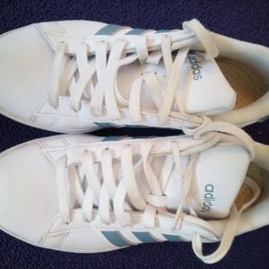 Adidas White and Blue Sneakers